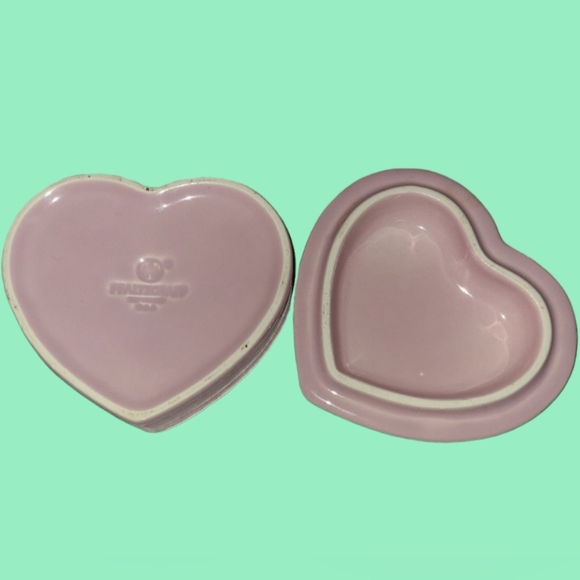 Beautiful Vintage Pink Pfaltzgraff Heart Shape Trinket Box 🩷 - Picture 2 of 3